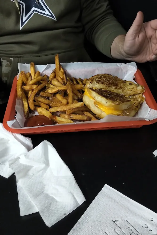 1 Quesabirria Burger and Fries with Cheese