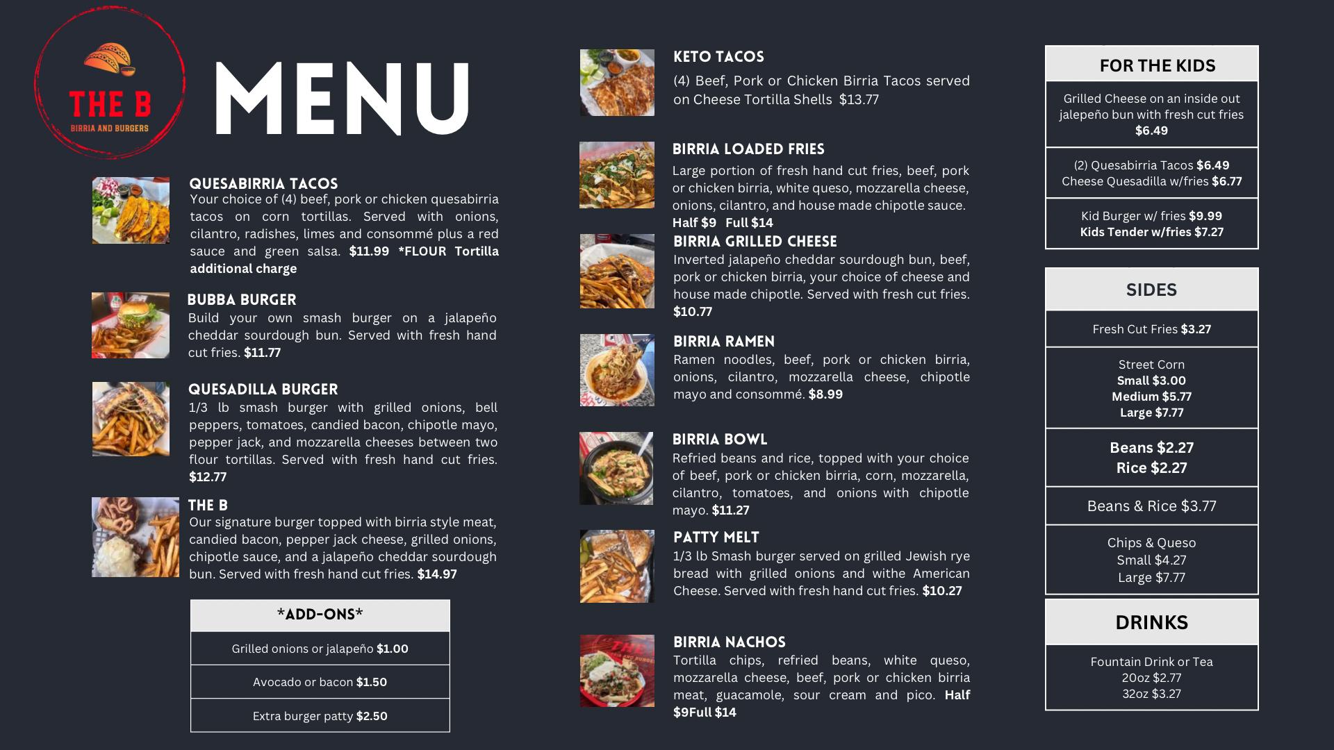The B Birria & Burgers