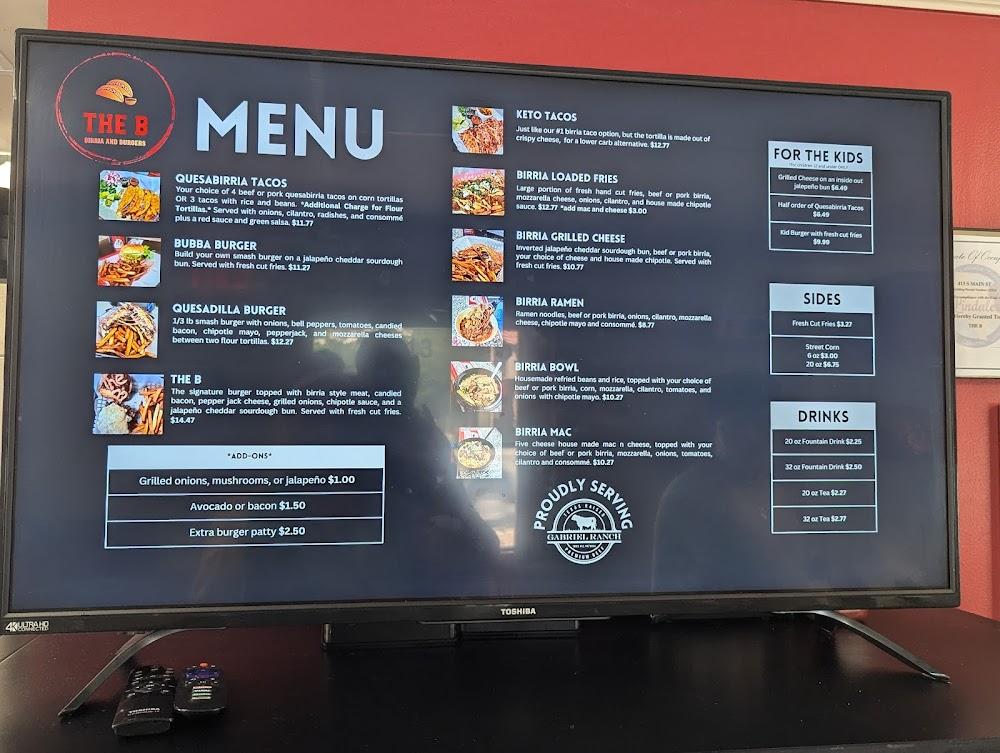 The B Birria & Burgers Menu image 3